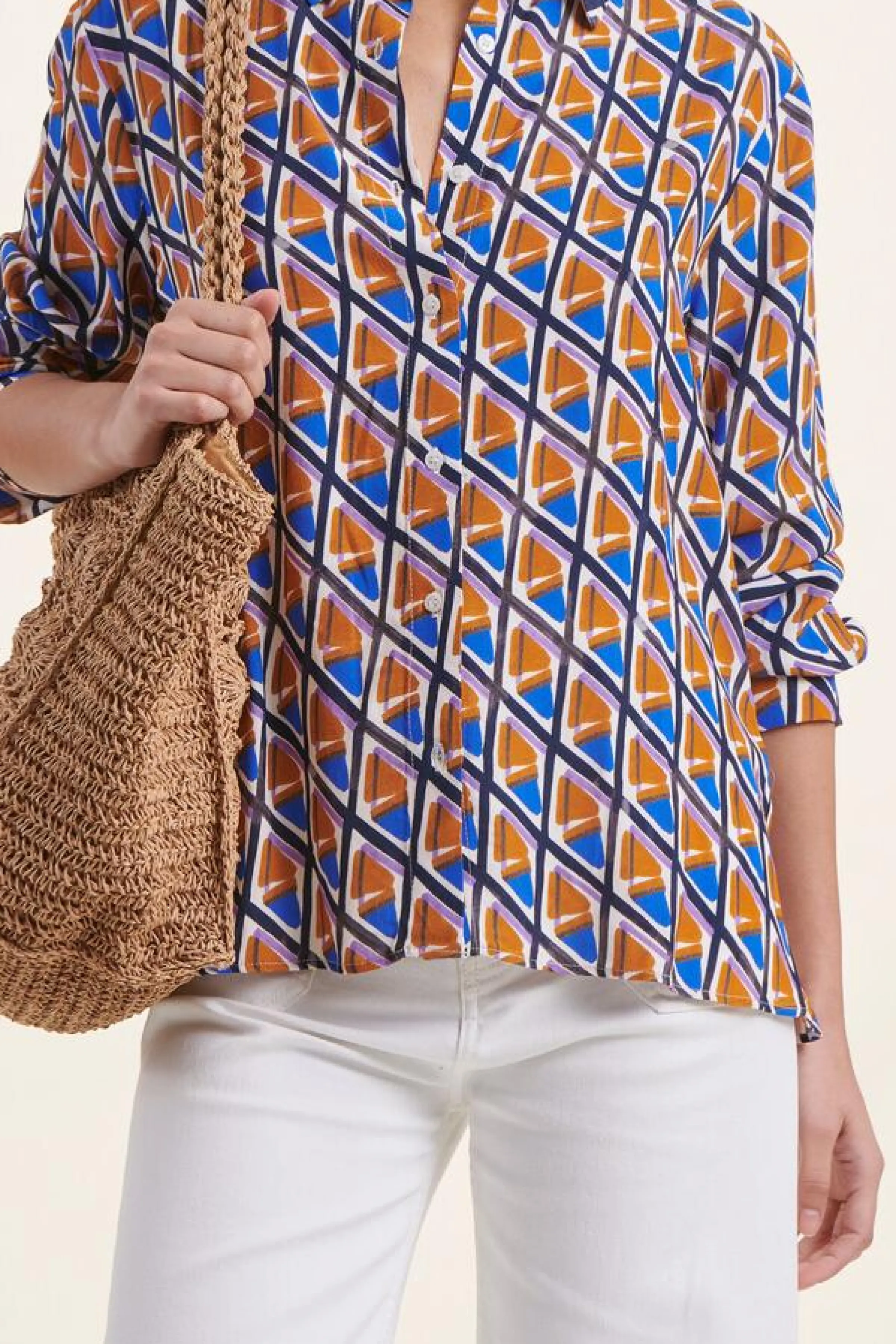 La Fée Maraboutée Pantalons<Chemise ample à imprimé graphique - M/38 Multicolore