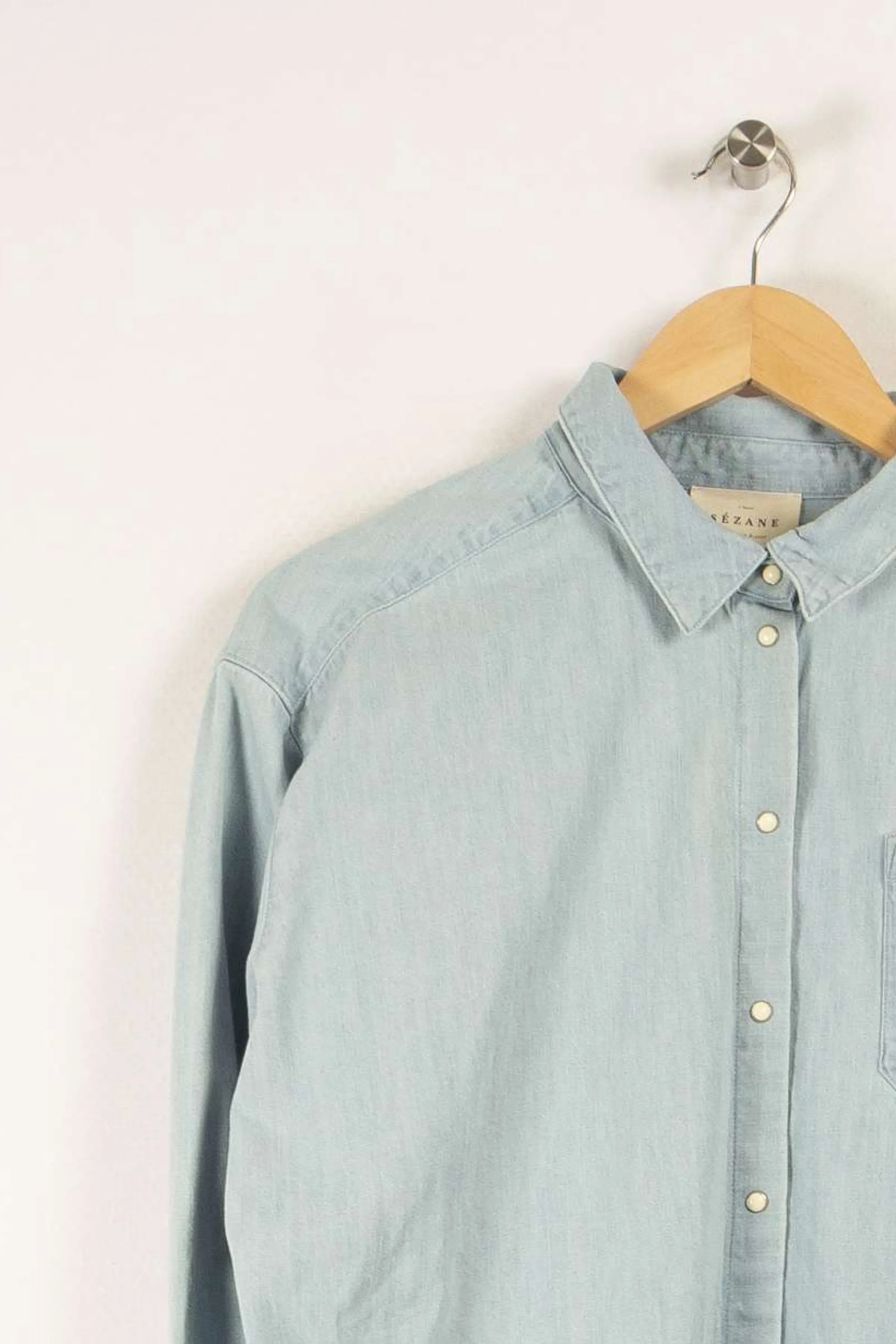 Sézane Chemises<Chemise en jean e - Taille L/40 Bleu