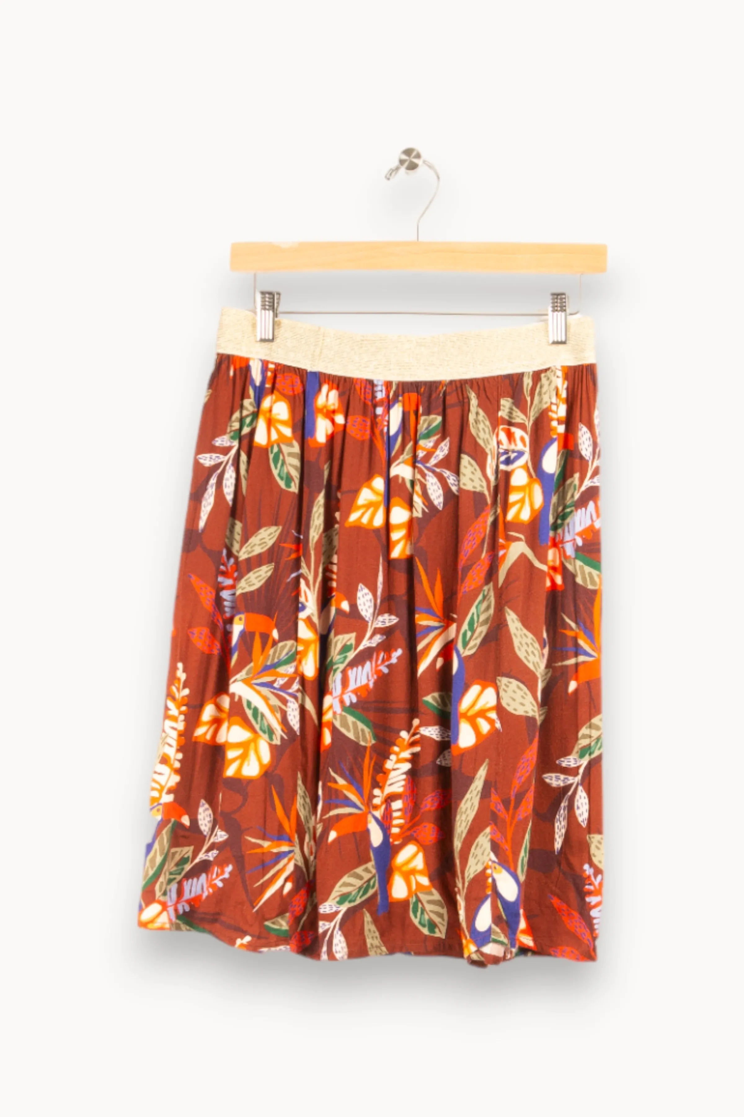 La Fée Maraboutée Jupes<Jupe fluide imprimé feuilles et toucans - L/40 Multicolore