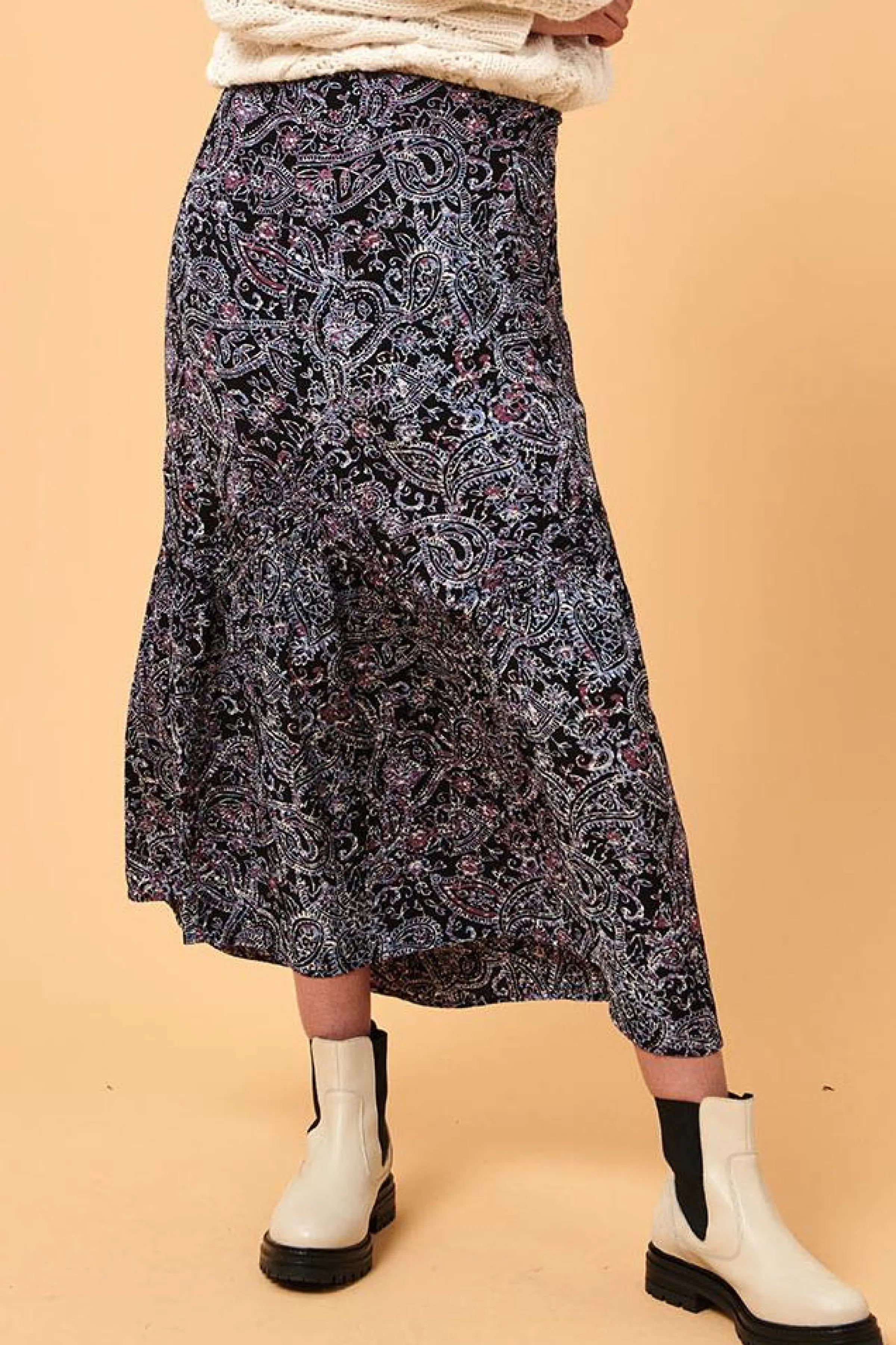 La Fée Maraboutée Jupes<Jupe longue imprimée à volant en viscose écoresponsable - S/36 Multicolore