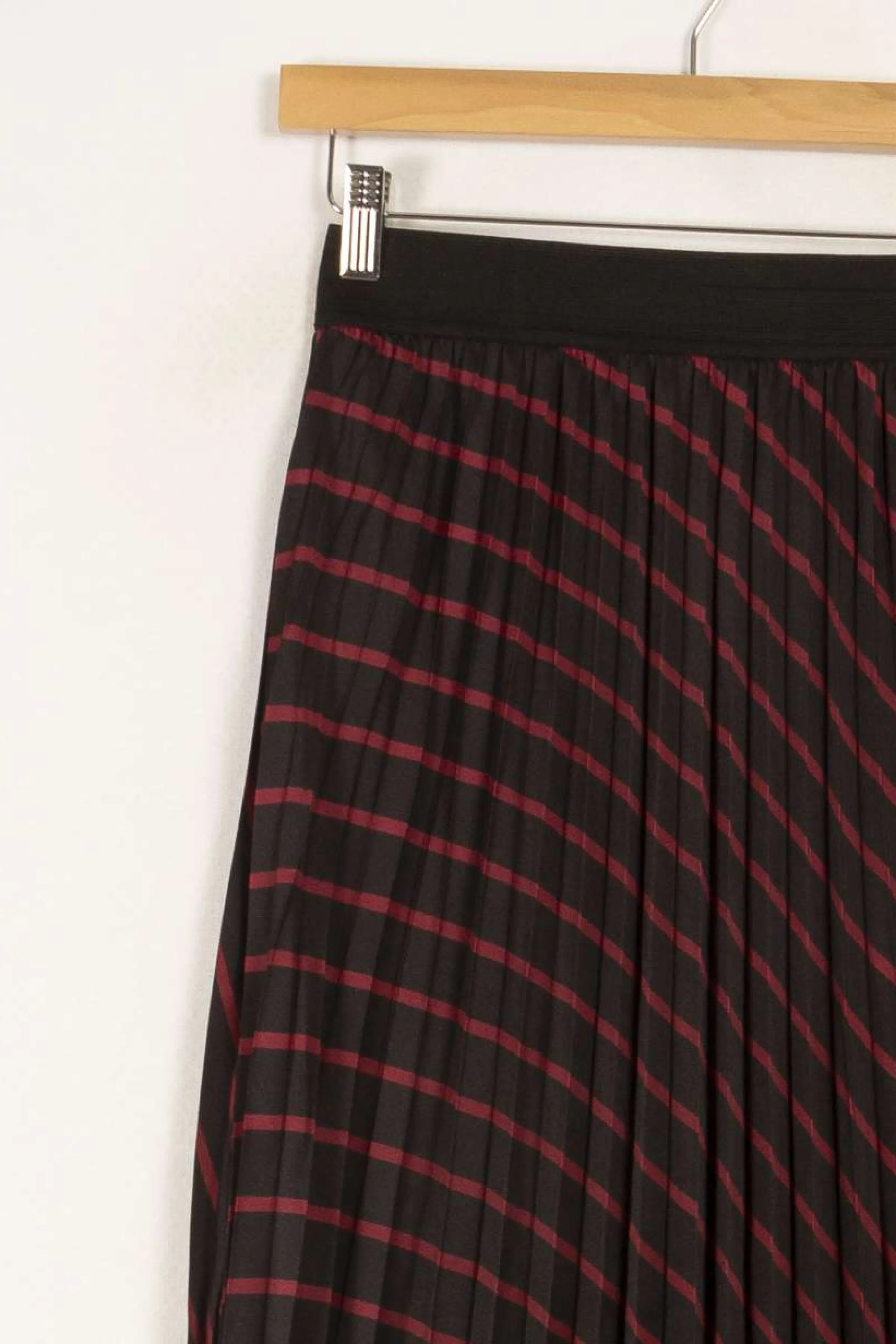 La Fée Maraboutée Jupes<Jupe e rayée bordeaux - Taille XS/34 Noir