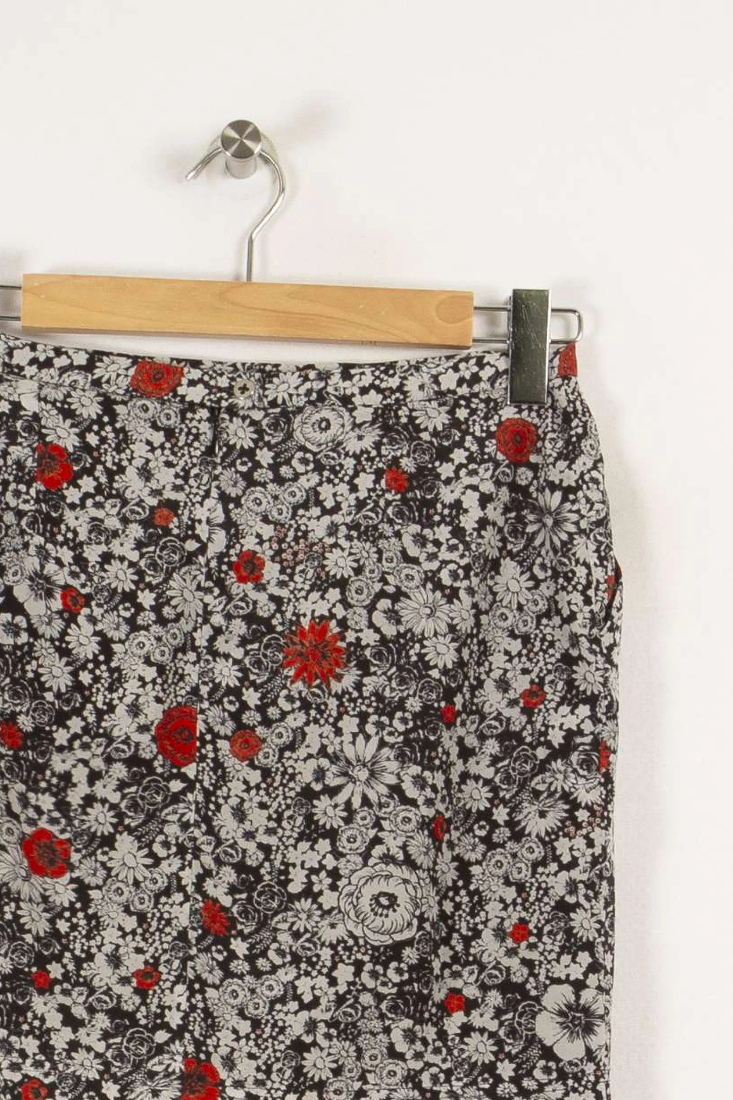 Zadig&Voltaire Jupes<Jupe noire/blanche à motif rouge de fleur - Taille M/38 Multicolore