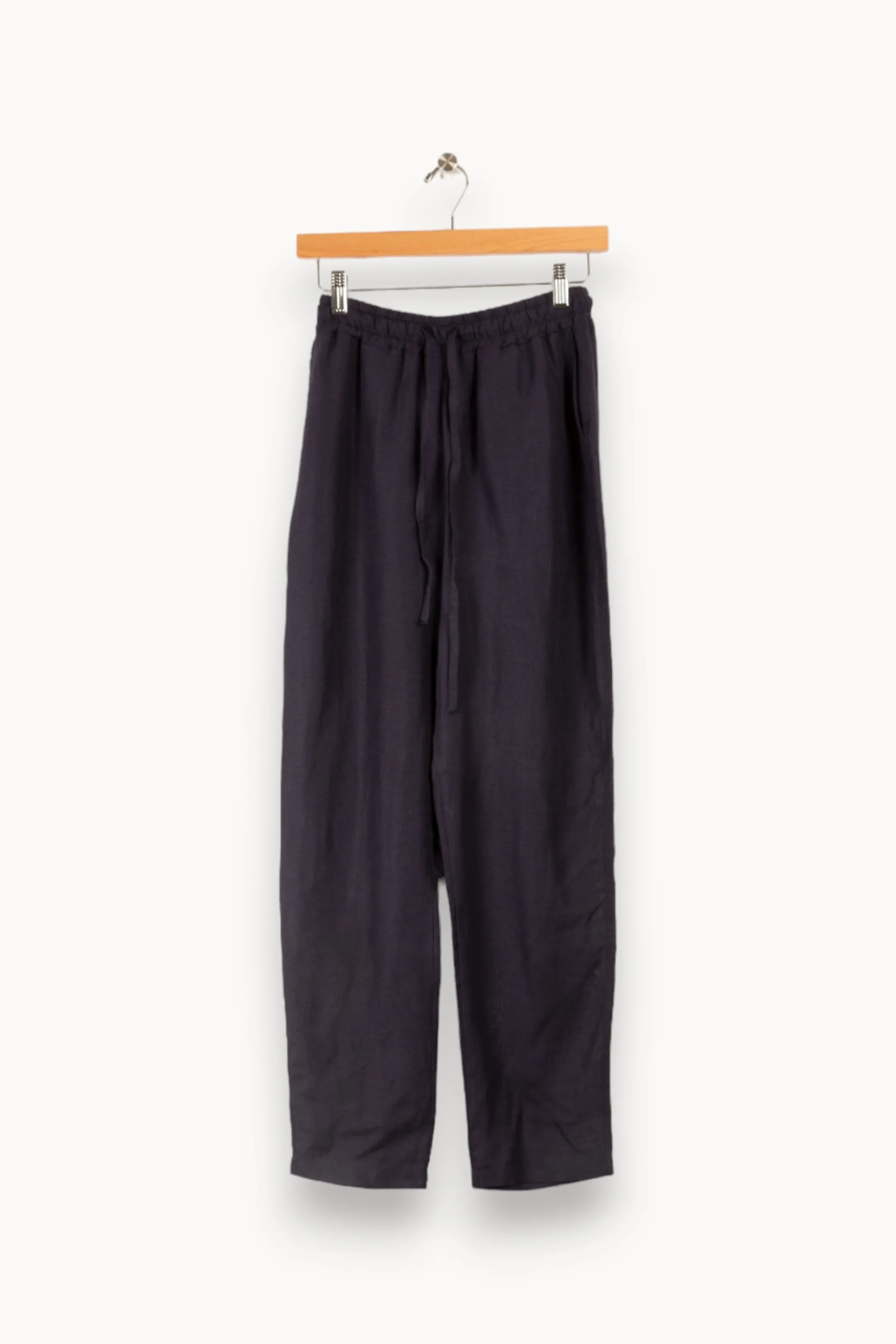 La Fée Maraboutée Pantalons<Pantalon en lin coupe droite - S/36 Bleu