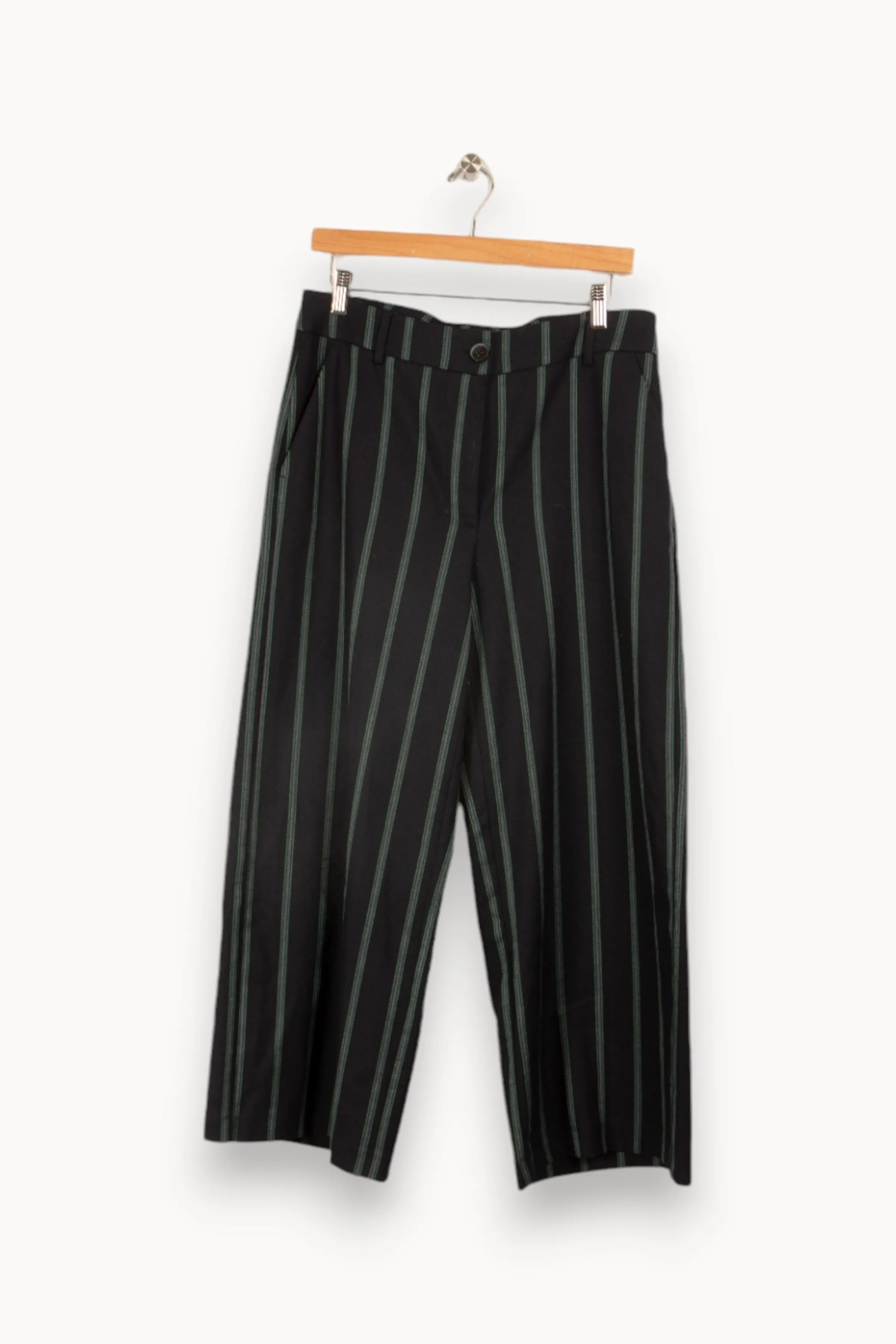 La Fée Maraboutée Pantalons<Pantalon large à rayures vertes - L/40 Bleu