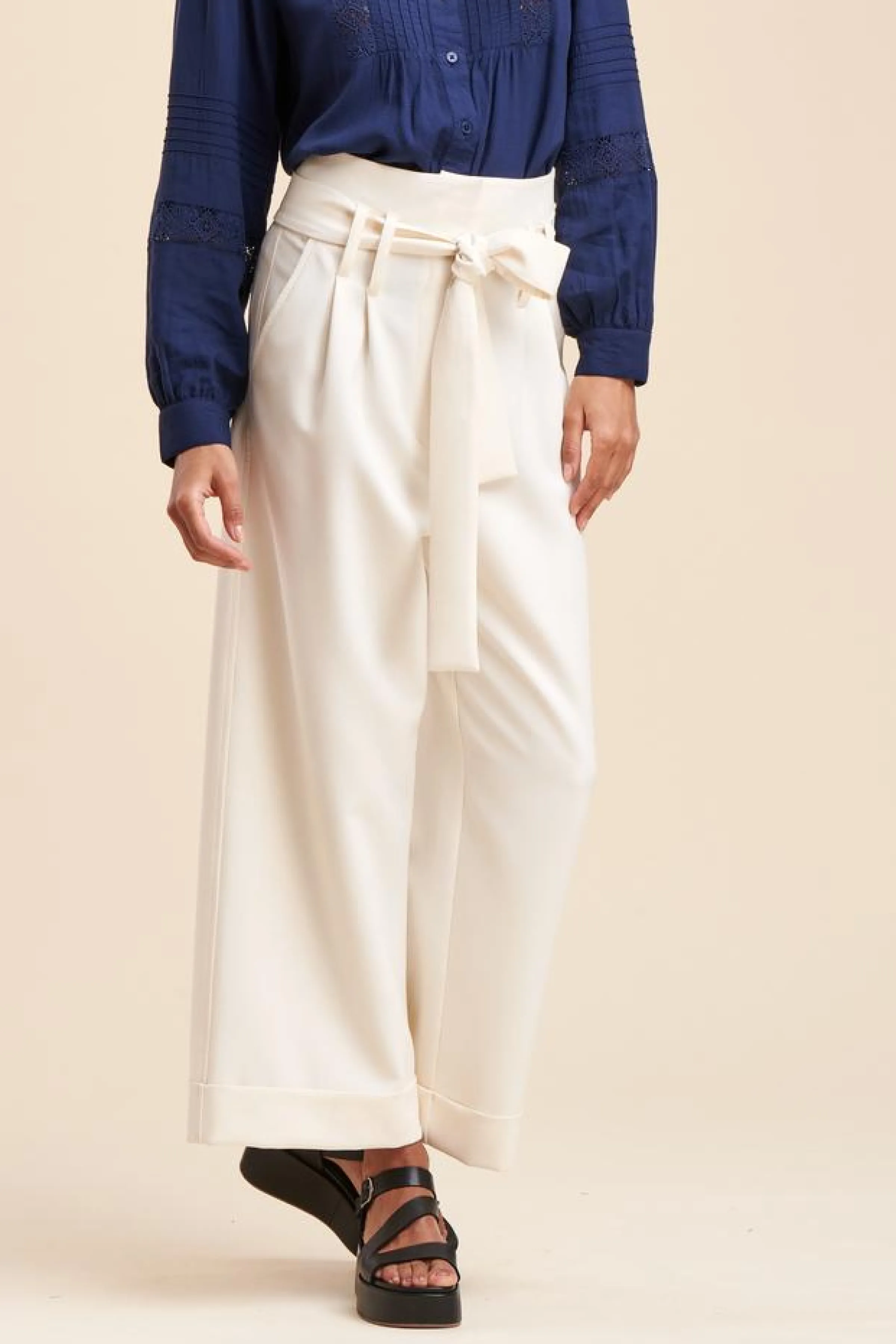 La Fée Maraboutée Pantalons<Pantalon large 7/8ème - L/40 Marron
