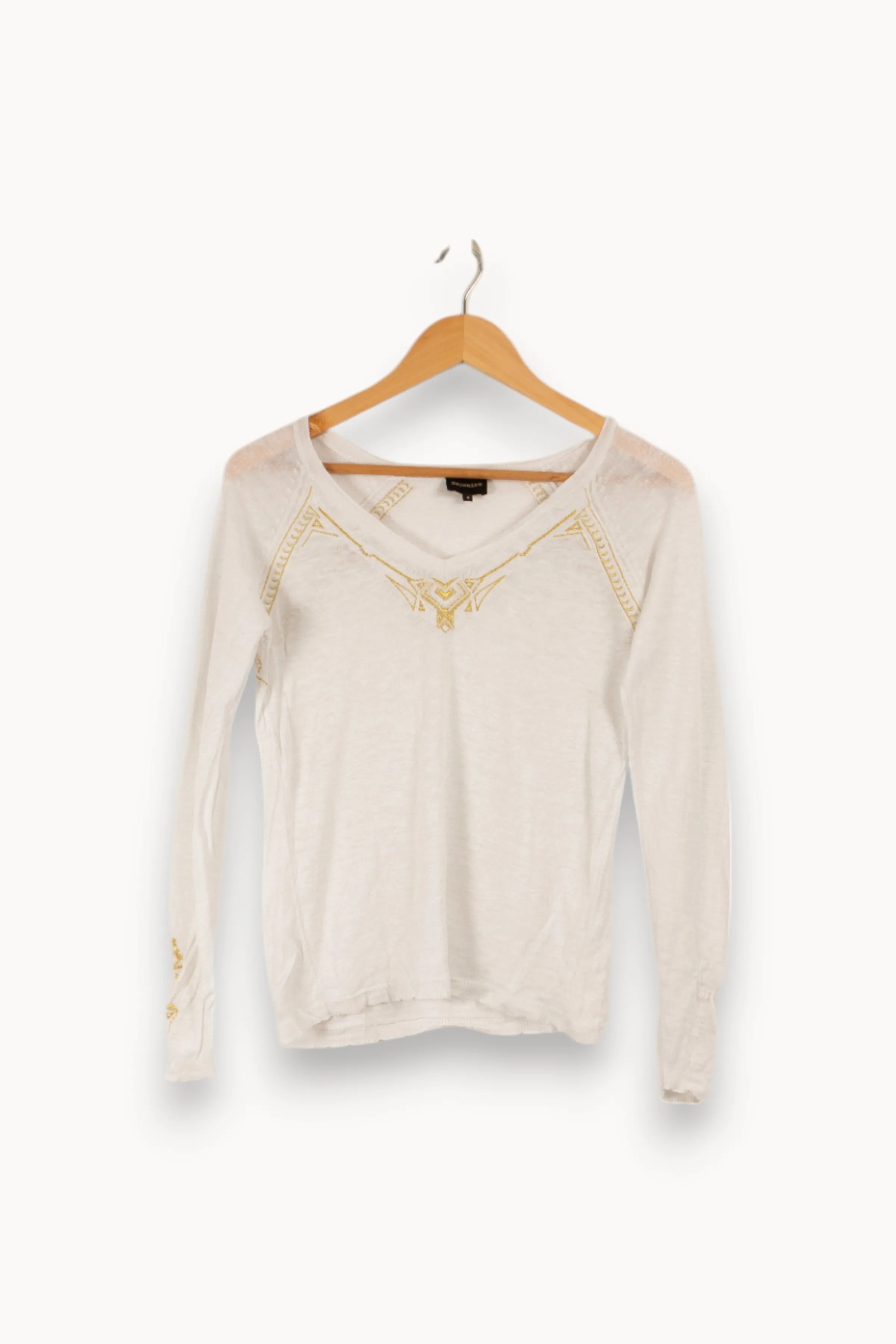 Bérénice Mailles | Pulls & Cardigans<Pull léger et doré - Taille S/36 Blanc