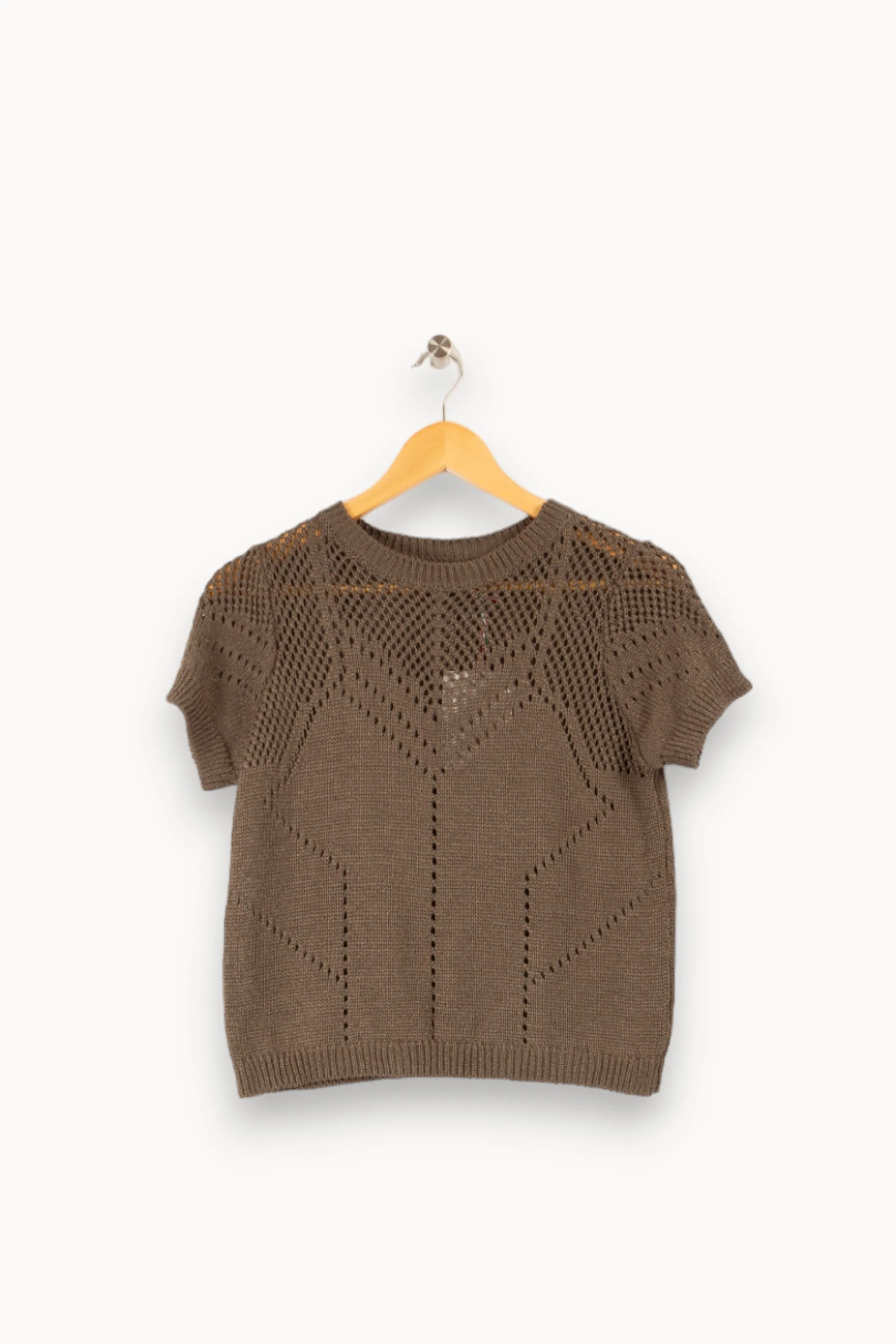 La Fée Maraboutée Mailles | Pulls & Cardigans<Pull manches courtes encolure ronde - XS/34 Vert