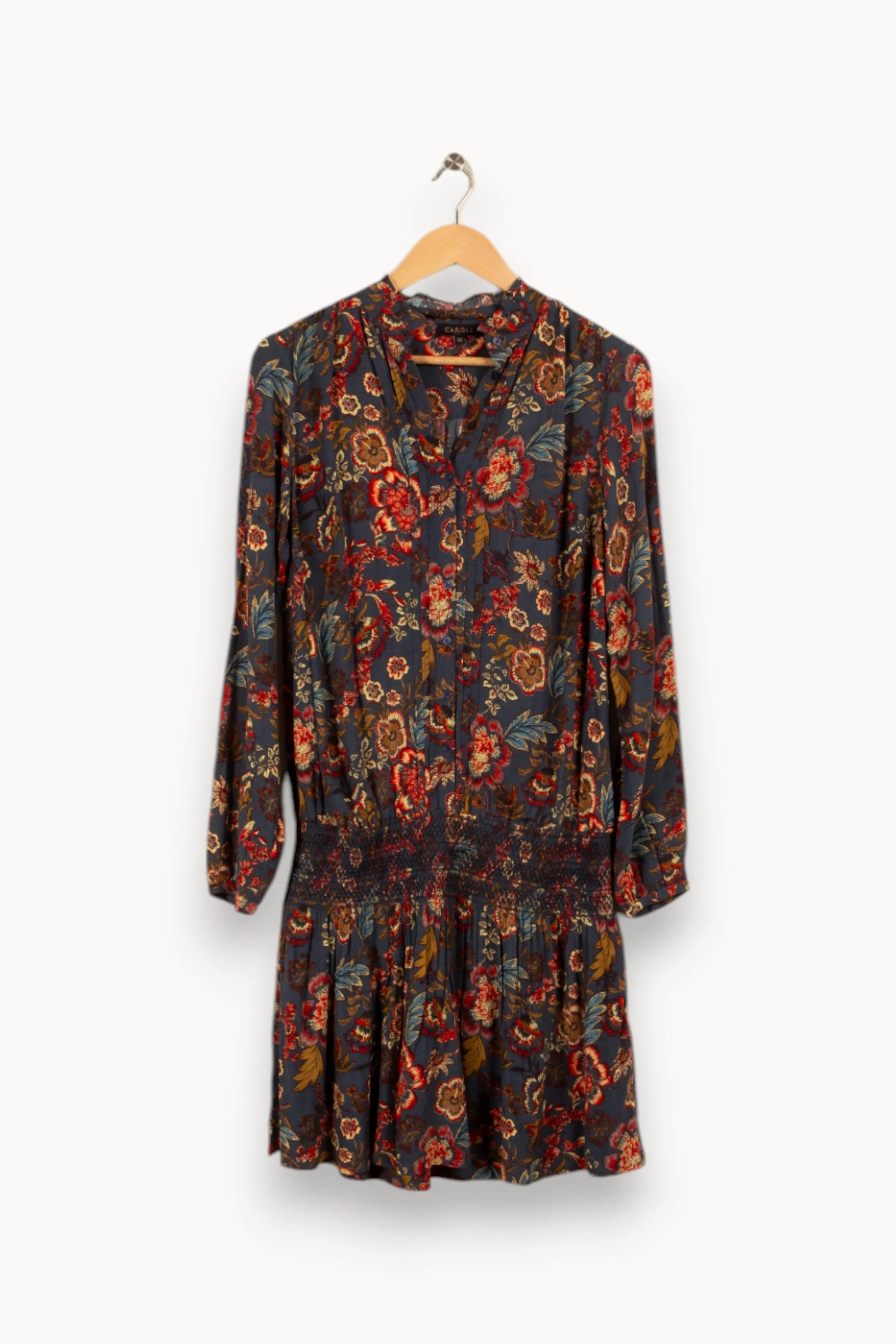 Caroll Robes<Robe e à motifs multicolores - Taille S/36 Bleu