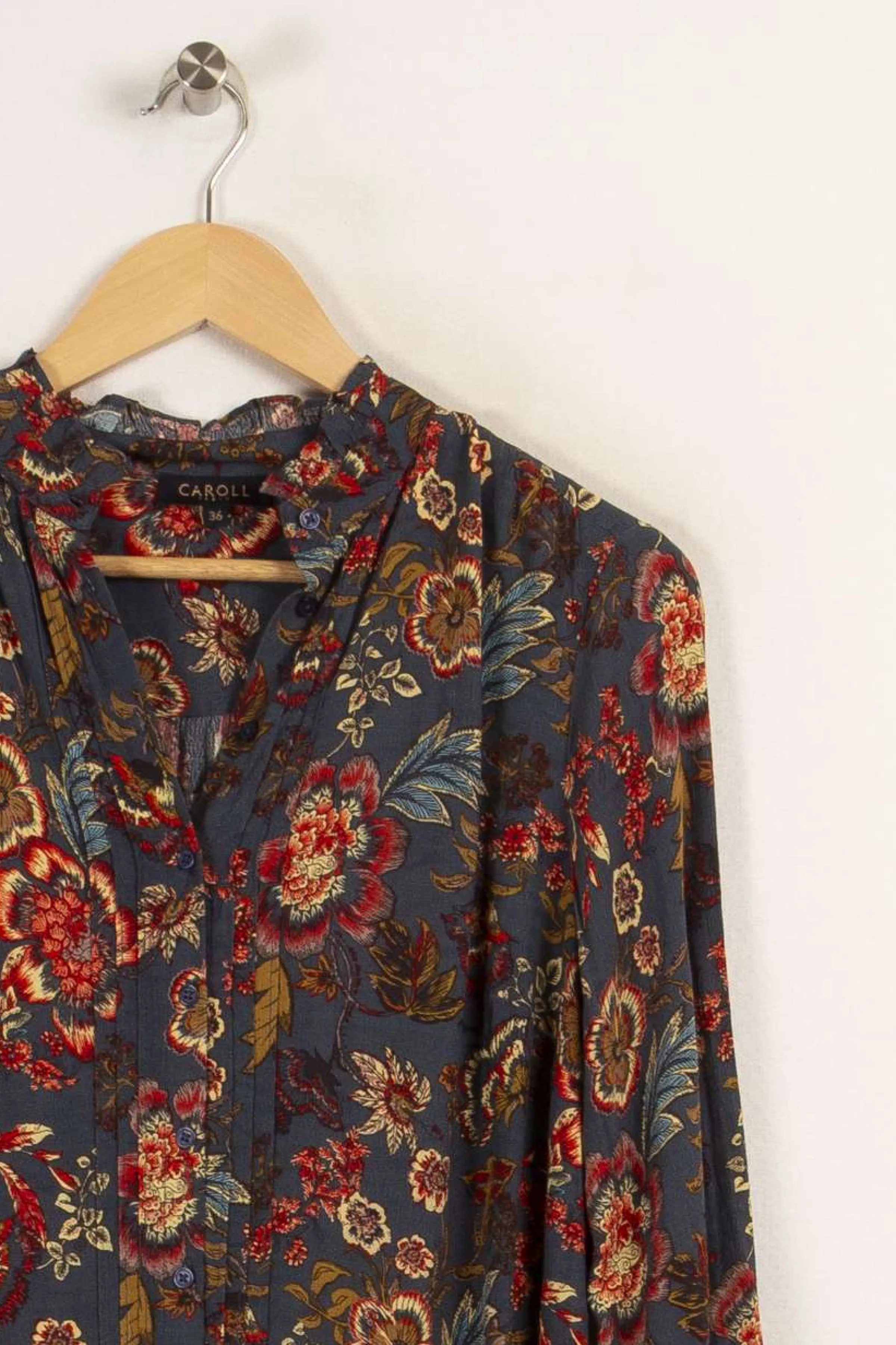 Caroll Robes<Robe e à motifs multicolores - Taille S/36 Bleu