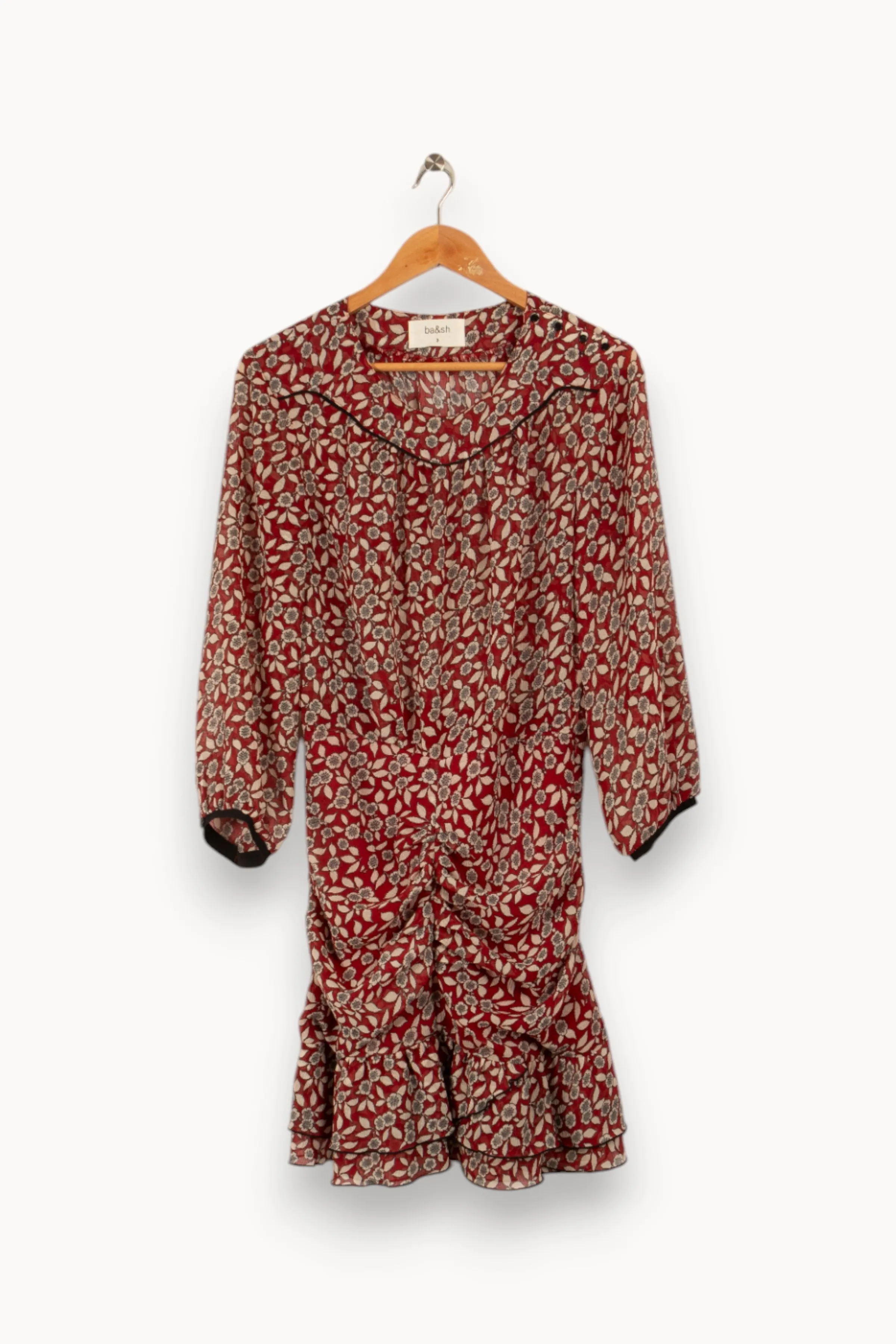 ba&sh Robes<Robe à motifs - Taille L/40 Bordeaux