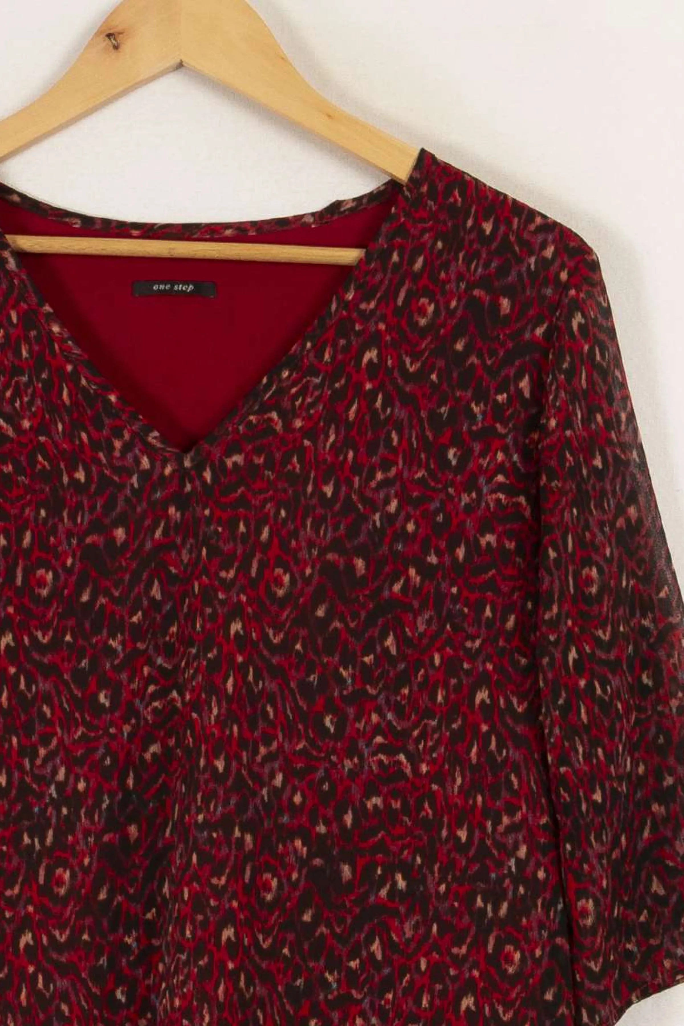 One Step Robes<Robe à motifs - Taille XL/42 Bordeaux
