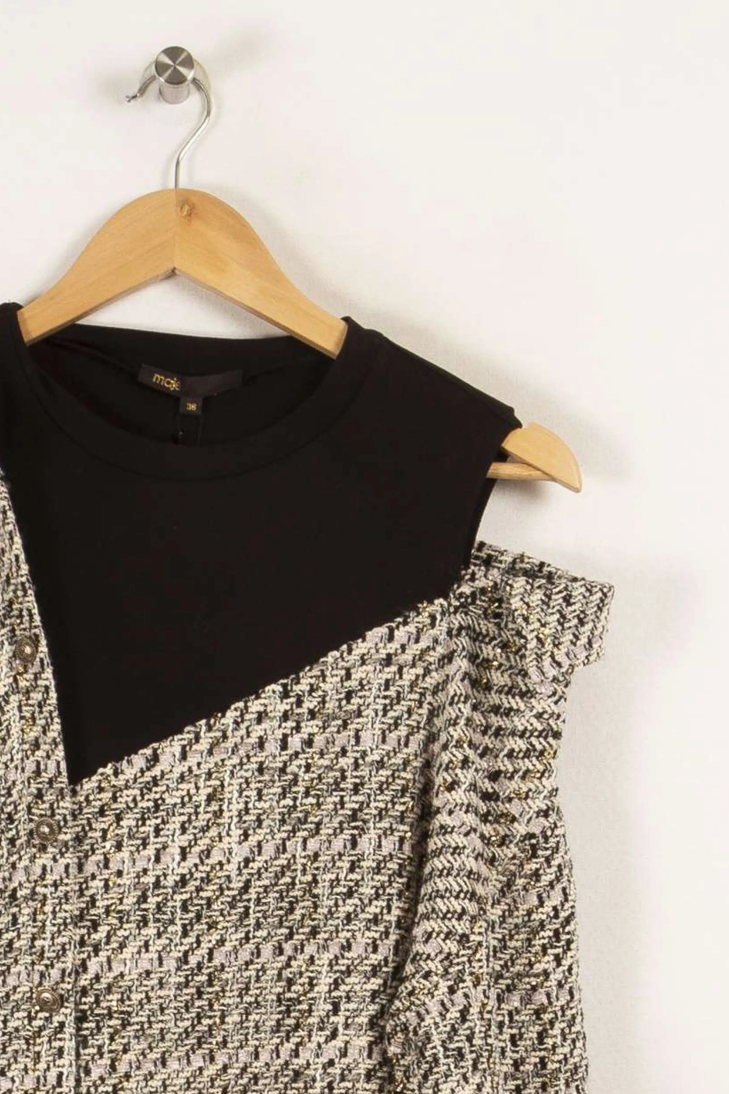 Maje Robes<Robe en tweed gris/rose - Taille S/36 Beige