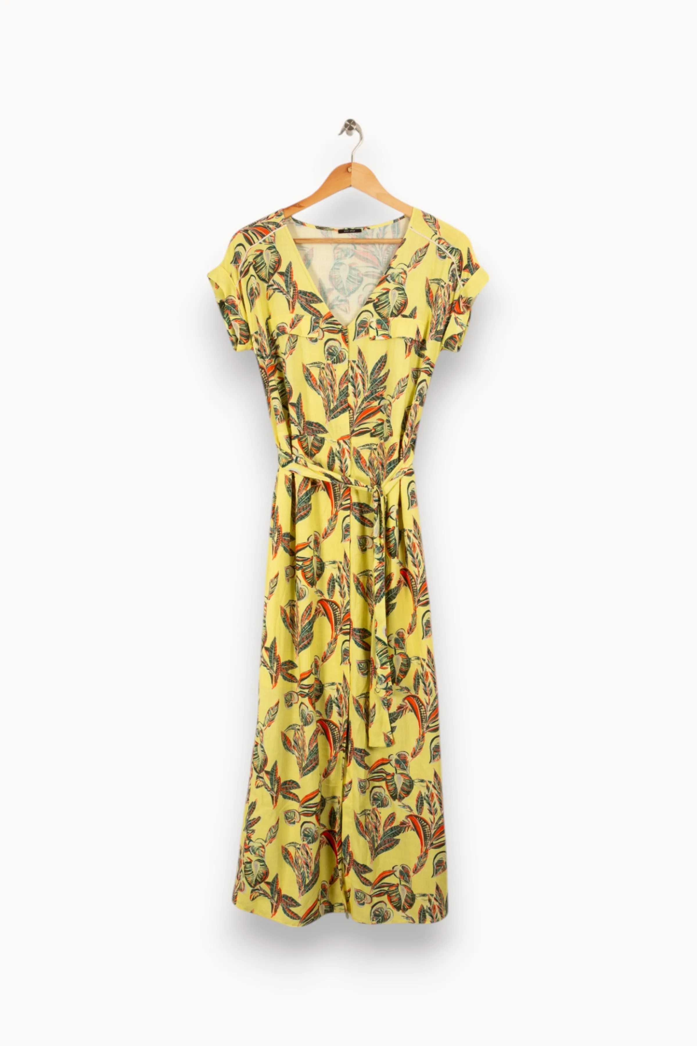 One Step Robes<Robe longue à motifs - Taille S/36 Jaune